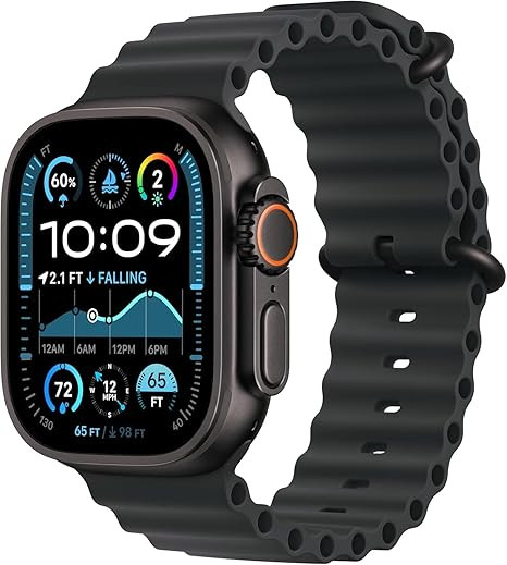 Apple Watch Ultra 2(GPS + 蜂窝,49MM)- 钛合金表壳,黑色海洋表带