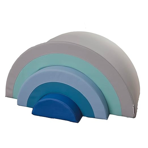 Children's Factory, CF322-230TRQ, Rainbow Arch Trio Climber, 宁静, 婴儿游乐场活动, 幼儿家庭学校或学龄前软游戏积木