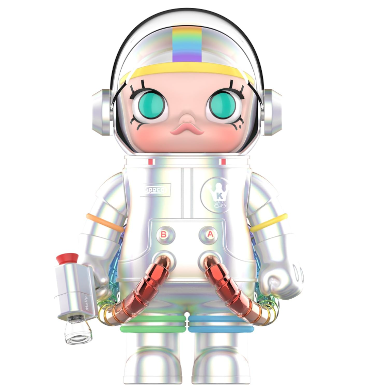 POP MART MEGA 太空莫莉 400% 彩虹 2.0 11.6 英寸/29.5 厘米小雕像,现代家居装饰玩具,收藏艺术玩具