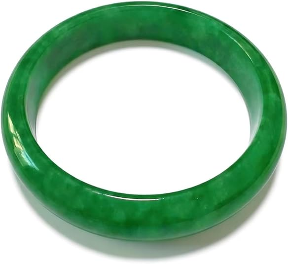 URED 天然玉手镯女士绿色玉石手链 好运手链 风水手镯 女士玉石手镯